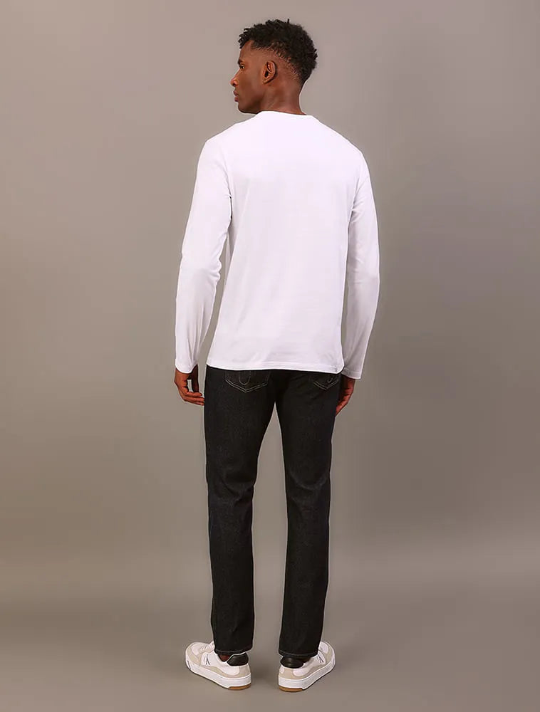 CAMISETA CKJ MAS ML LOGO CENTRALIZADO BRANCO