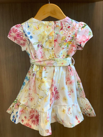VESTIDO TRICOLINE ESTAMPADA C CINTO MULTICOLORIDO