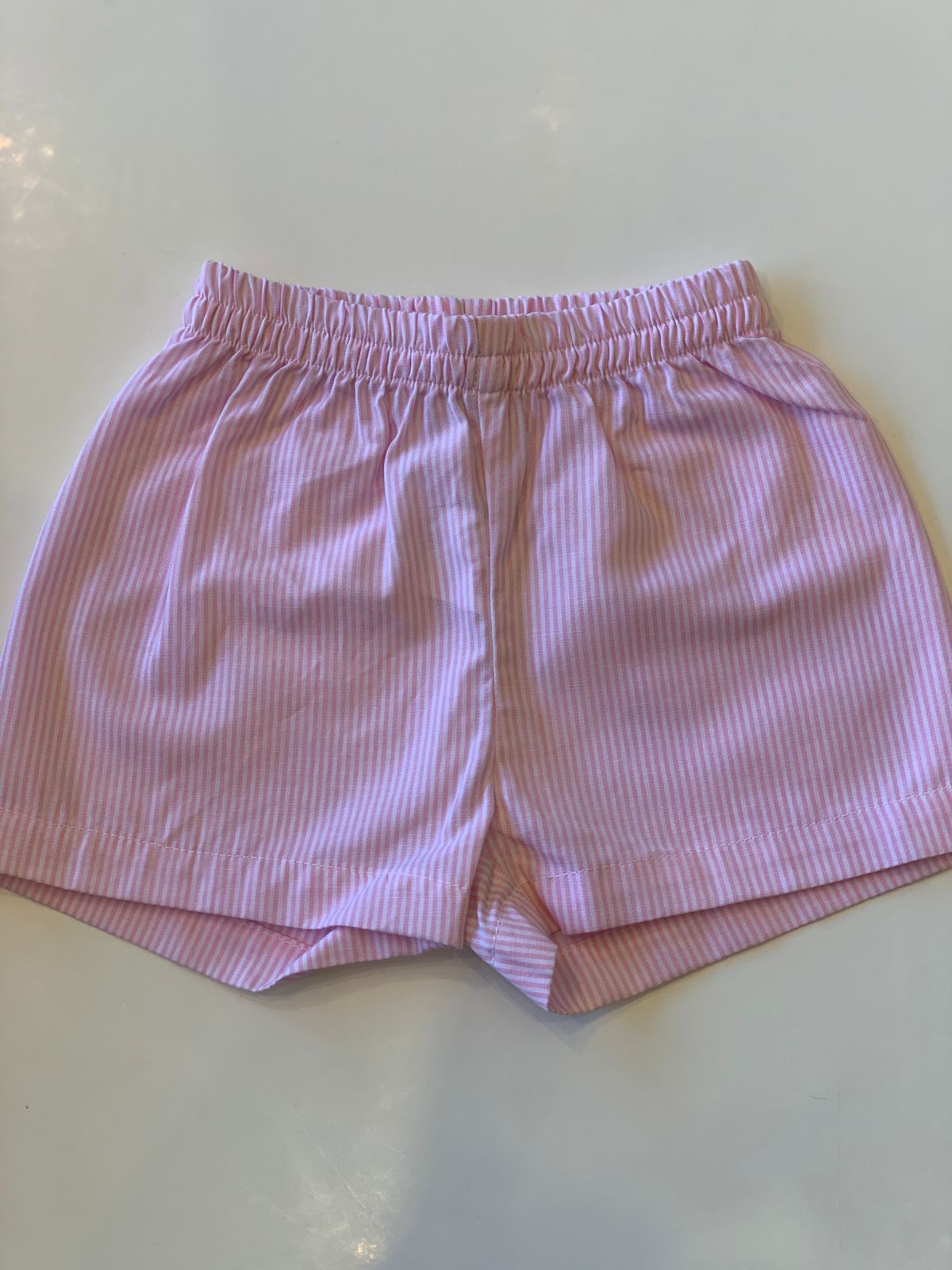 CONJ FEM BATA BORD E SHORT TRICOL LIST ROSA CLARO