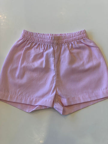 CONJ FEM BATA BORD E SHORT TRICOL LIST ROSA CLARO