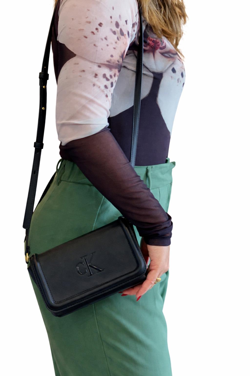 BOLSA CKJ FEM TRANSVERSAL REISSUE PRETO