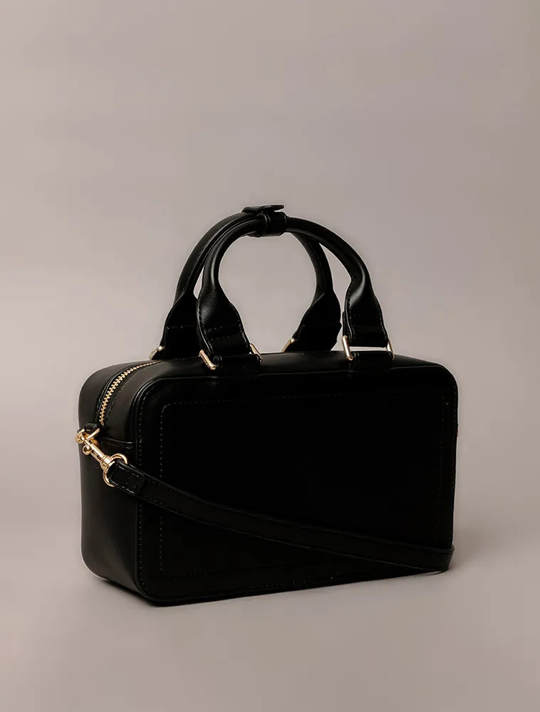 BOLSA CKJ FEM TOTE MINI LOGO REISSUE PRETO
