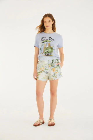 SHORT FEM PAISAGEM RIO FARM AZUL CLARO