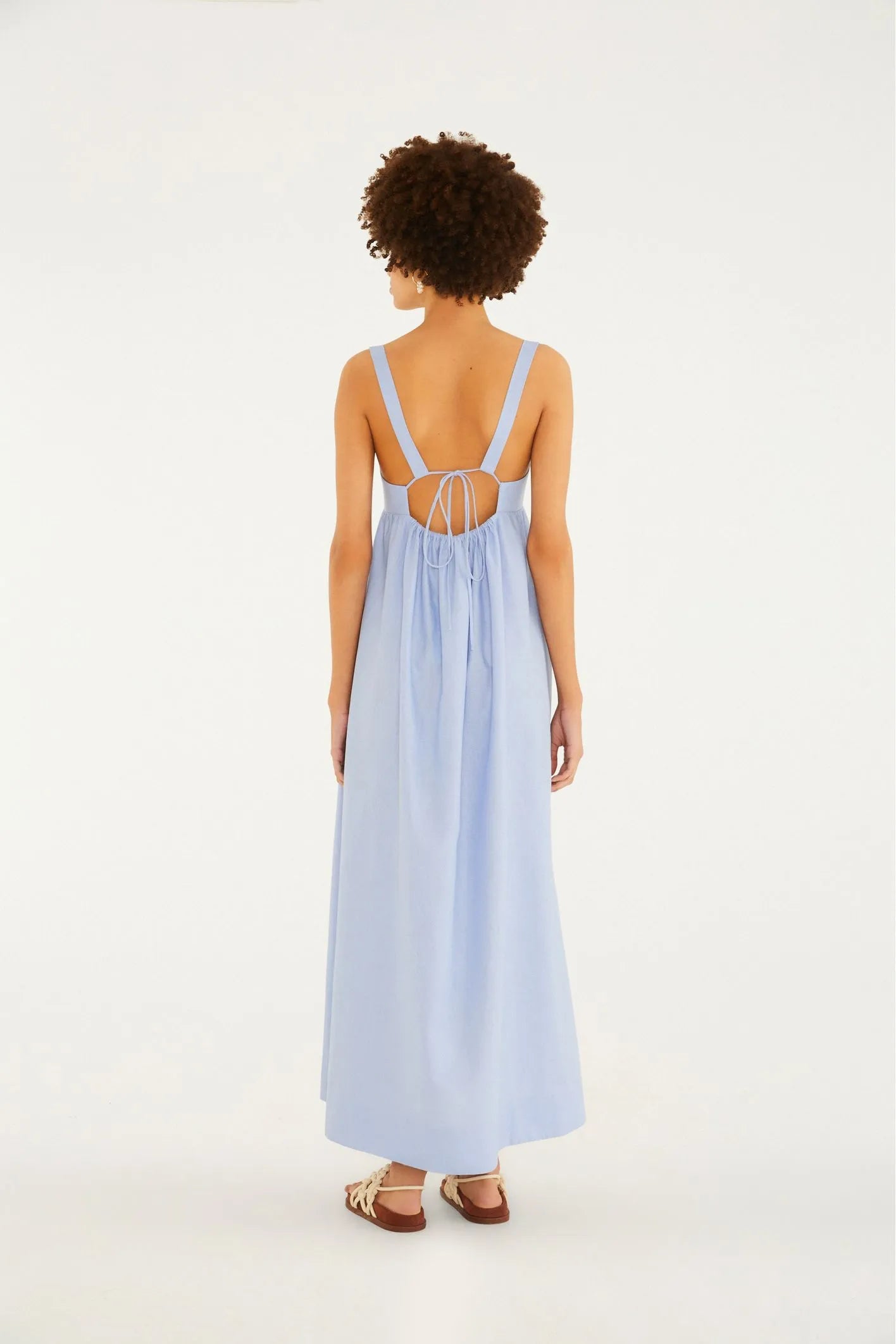 VESTIDO LONGO ALCAS FARM AZUL CLARO