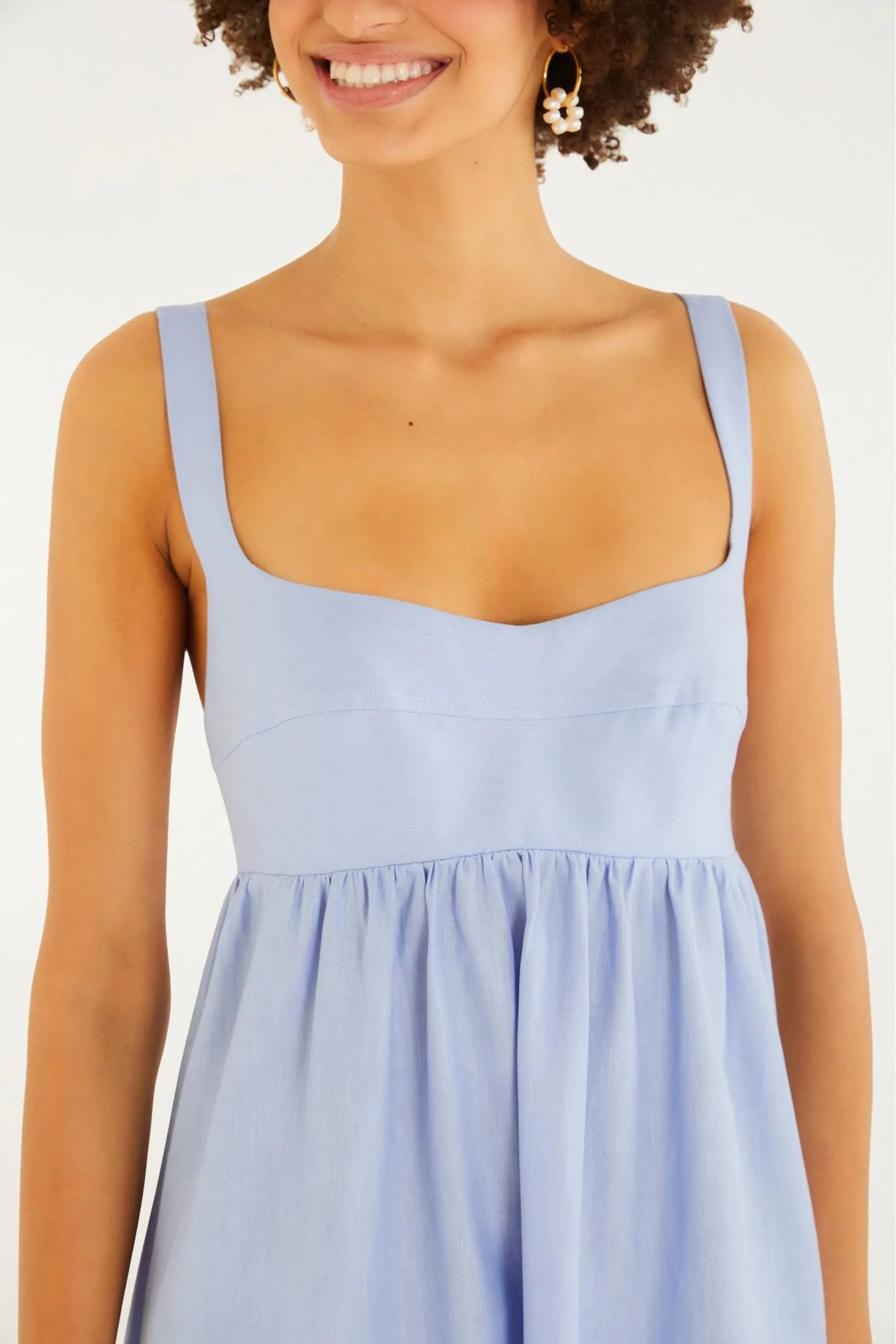 VESTIDO LONGO ALCAS FARM AZUL CLARO