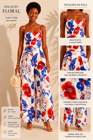 MACACAO FEM FLORAL VERA FARM OFF WHITE