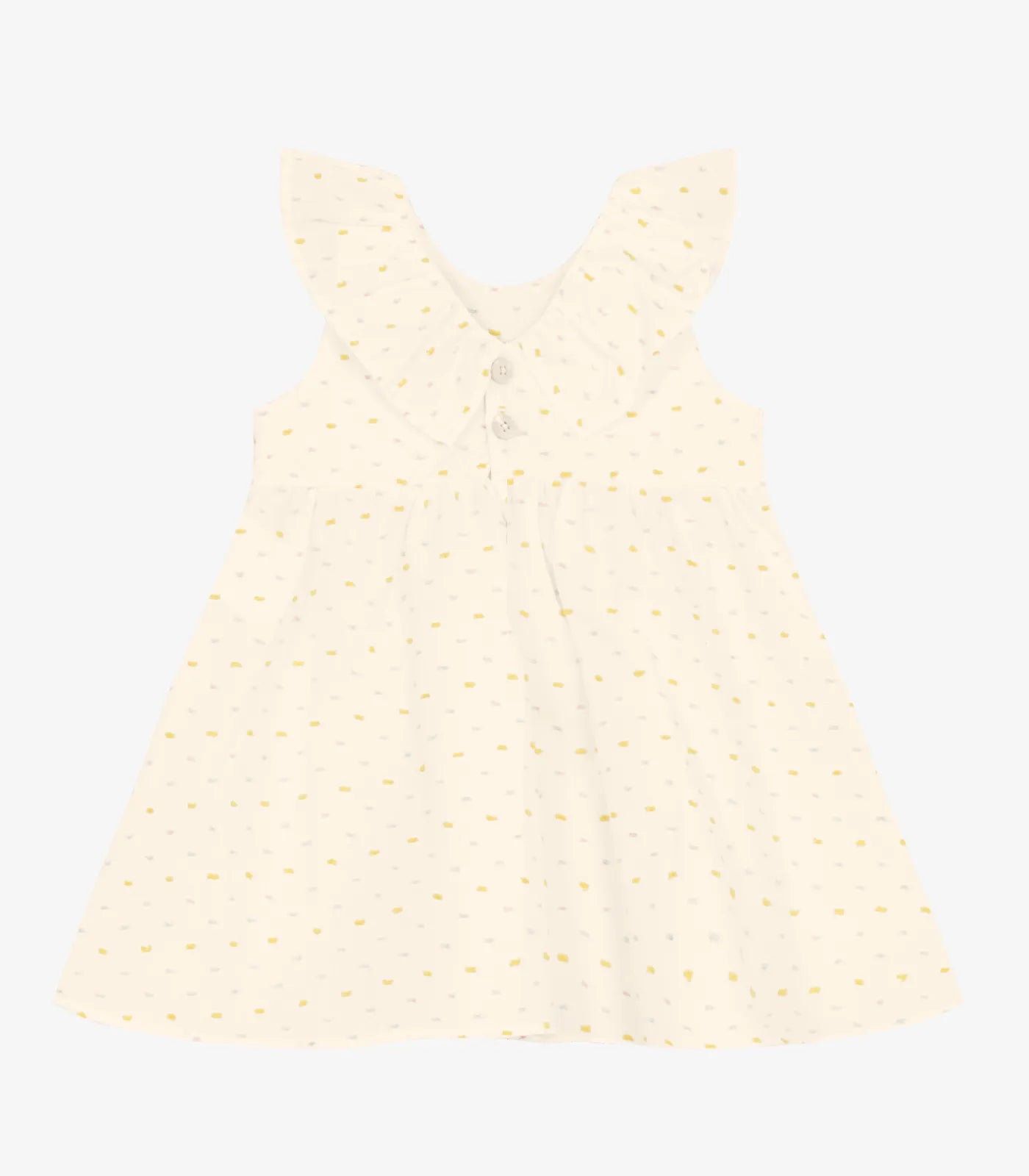VESTIDO DET MANGA COTTON PLUMETIS OFF WHITE