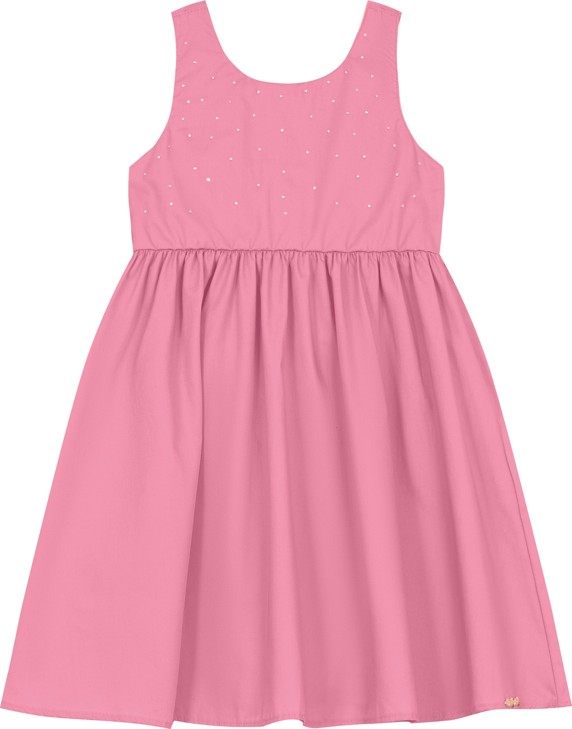 VESTIDO ALCA STRASS E LACOS COSTA TRICOL CASHMERE ROSA