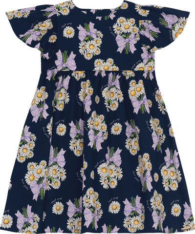 VESTIDO MC BORB POPELINE FLOWER GARDEN MARINHO