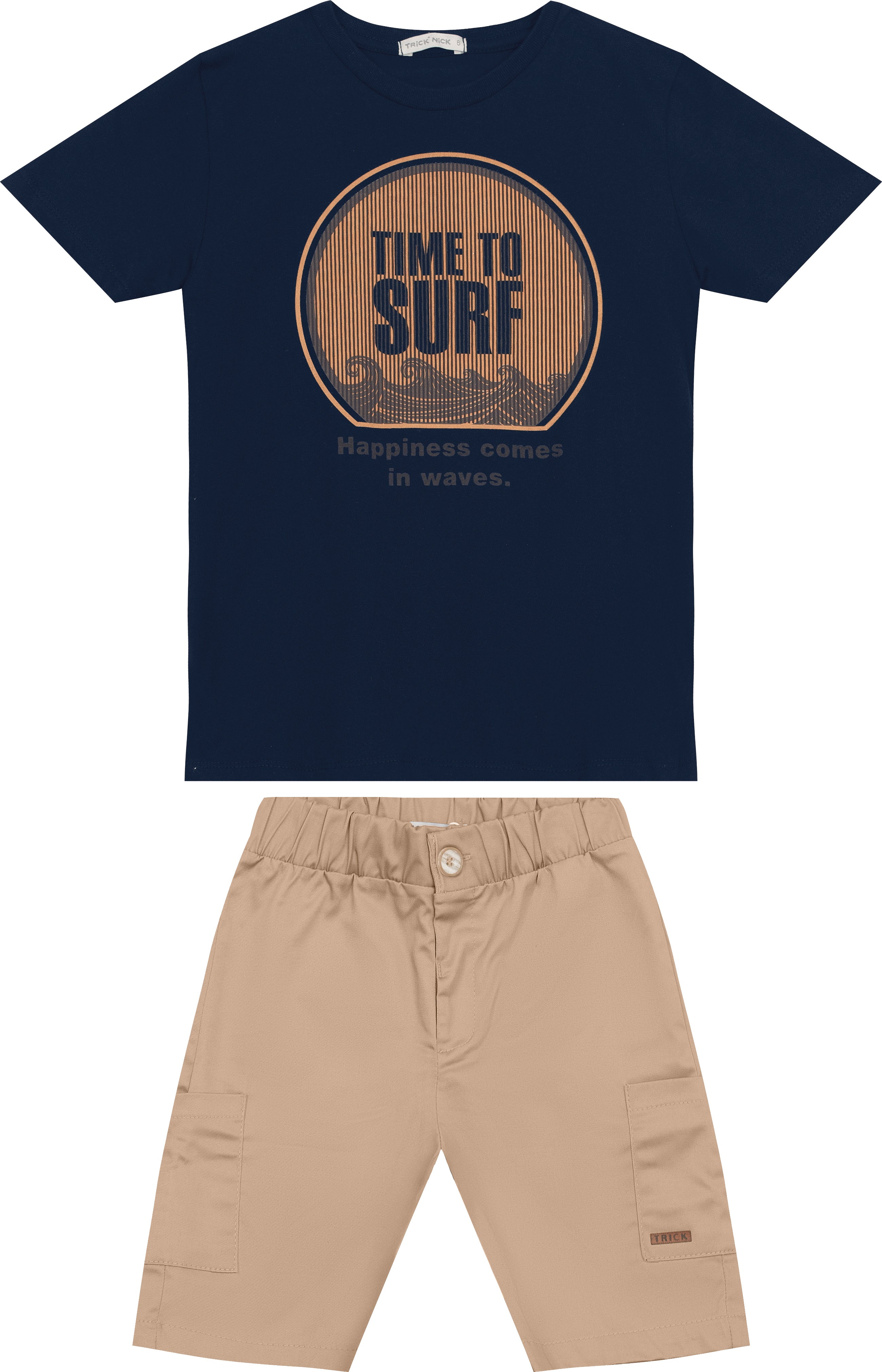 CONJ MAS CAM TIME TO SURF E BERM SARJA MARINHO/SISAL