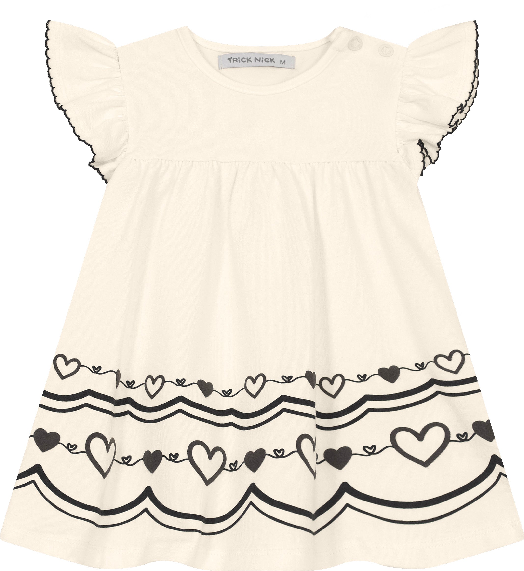 VESTIDO MC BORD E EST CORACOES BARRA OFF WHITE
