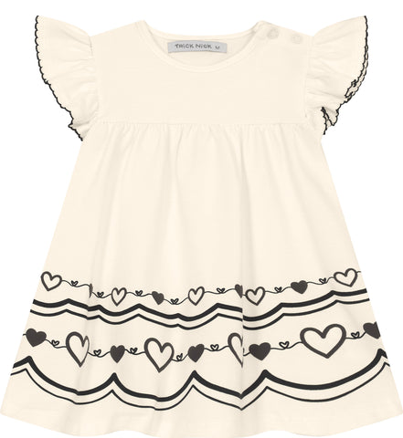VESTIDO MC BORD E EST CORACOES BARRA OFF WHITE