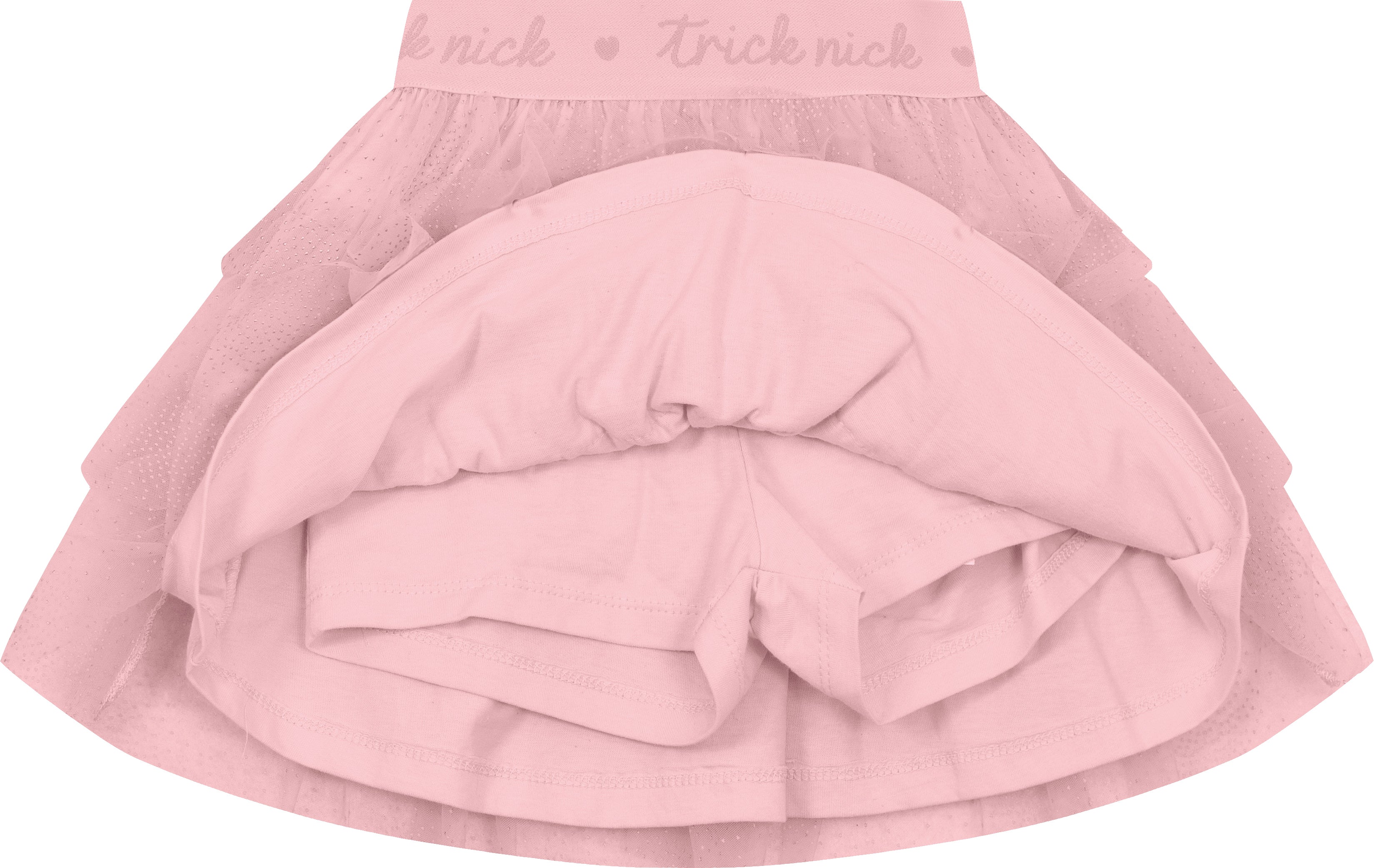 CONJ FEM BL RIB URSA STRASS E SAIA TULE ROSA CLARO