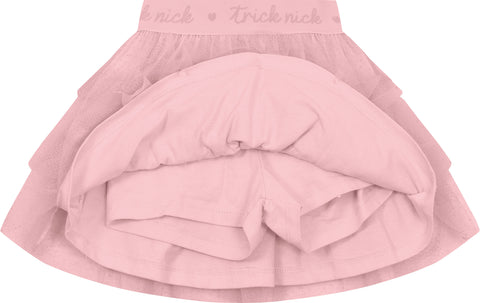 CONJ FEM BL RIB URSA STRASS E SAIA TULE ROSA CLARO