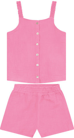 CONJ FEM BATA ALCA ELAS BOT E SHORT GAZE ROSA
