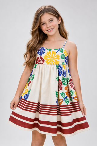 VESTIDO BELEZA BARRADO FARM FUTURA BRANCO