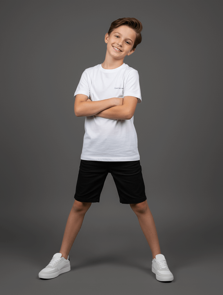 CAMISETA MAS CKJ KIDS LOGO PEITO BRANCO