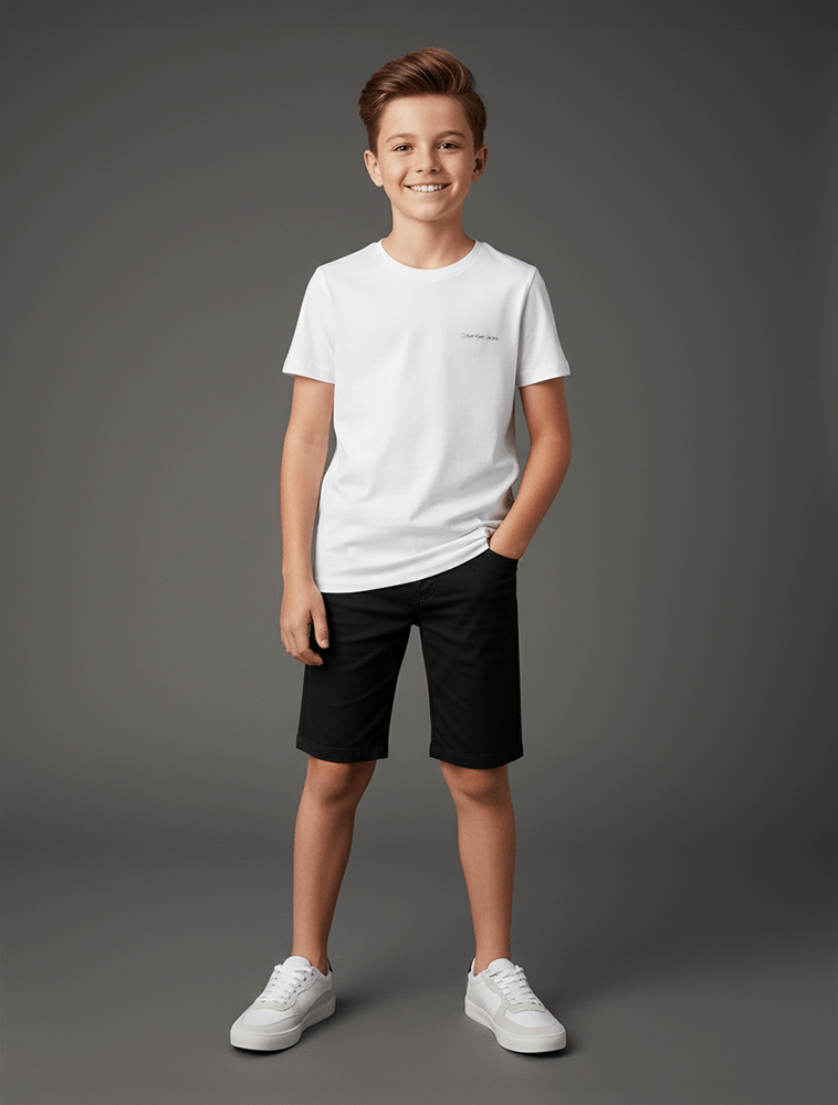 CAMISETA MAS CKJ KIDS LOGO PEITO BRANCO