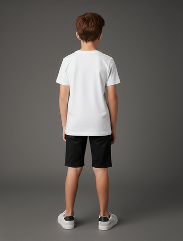CAMISETA MAS CKJ KIDS LOGO PEITO BRANCO