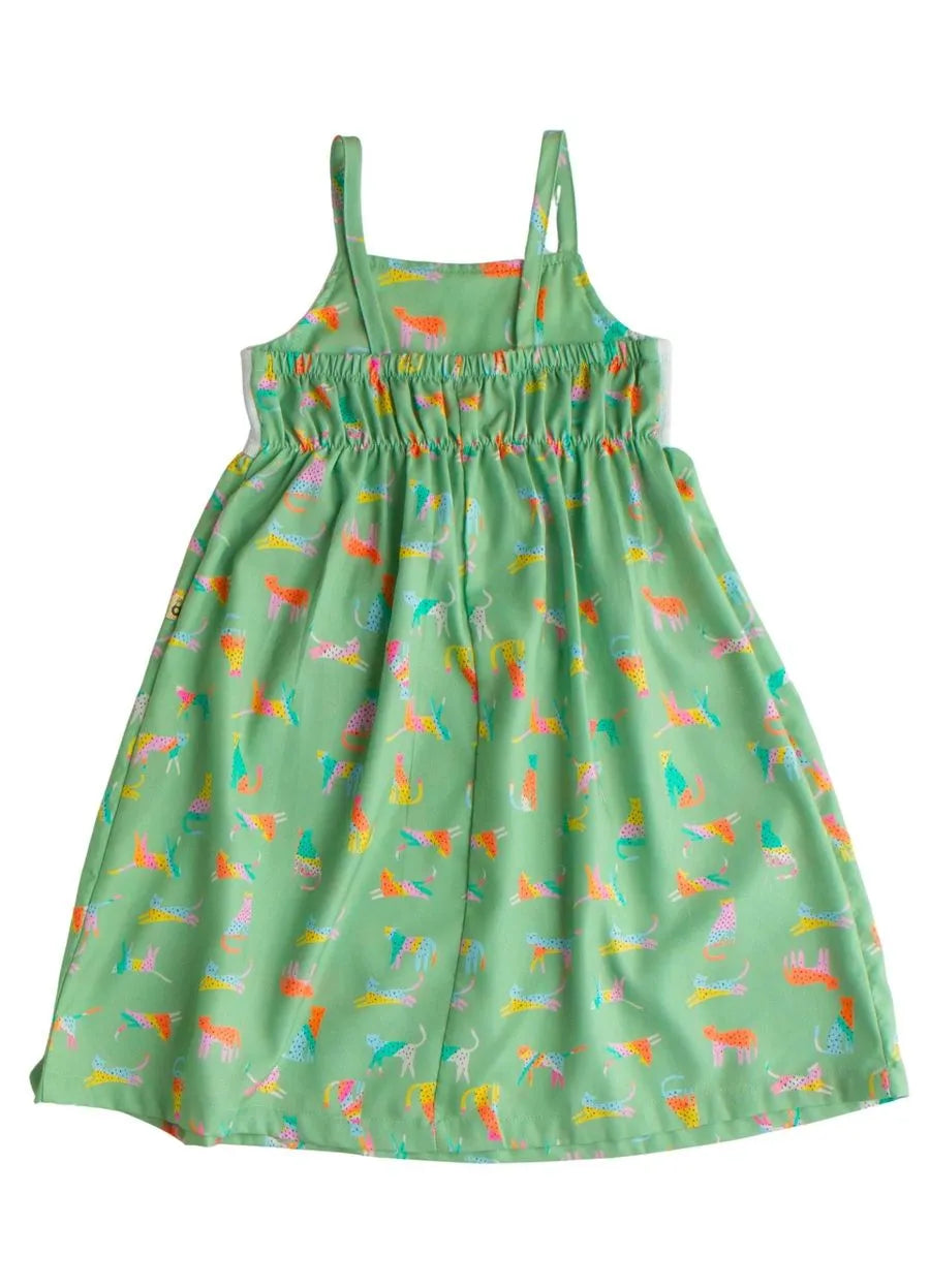 VESTIDO ENTRE CORES TRICO E GATO BUSTO VERDE/OFF WHITE