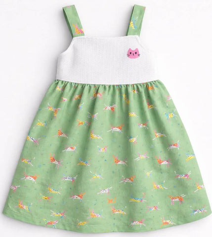 VESTIDO ENTRE CORES TRICO E GATO BUSTO VERDE/OFF WHITE