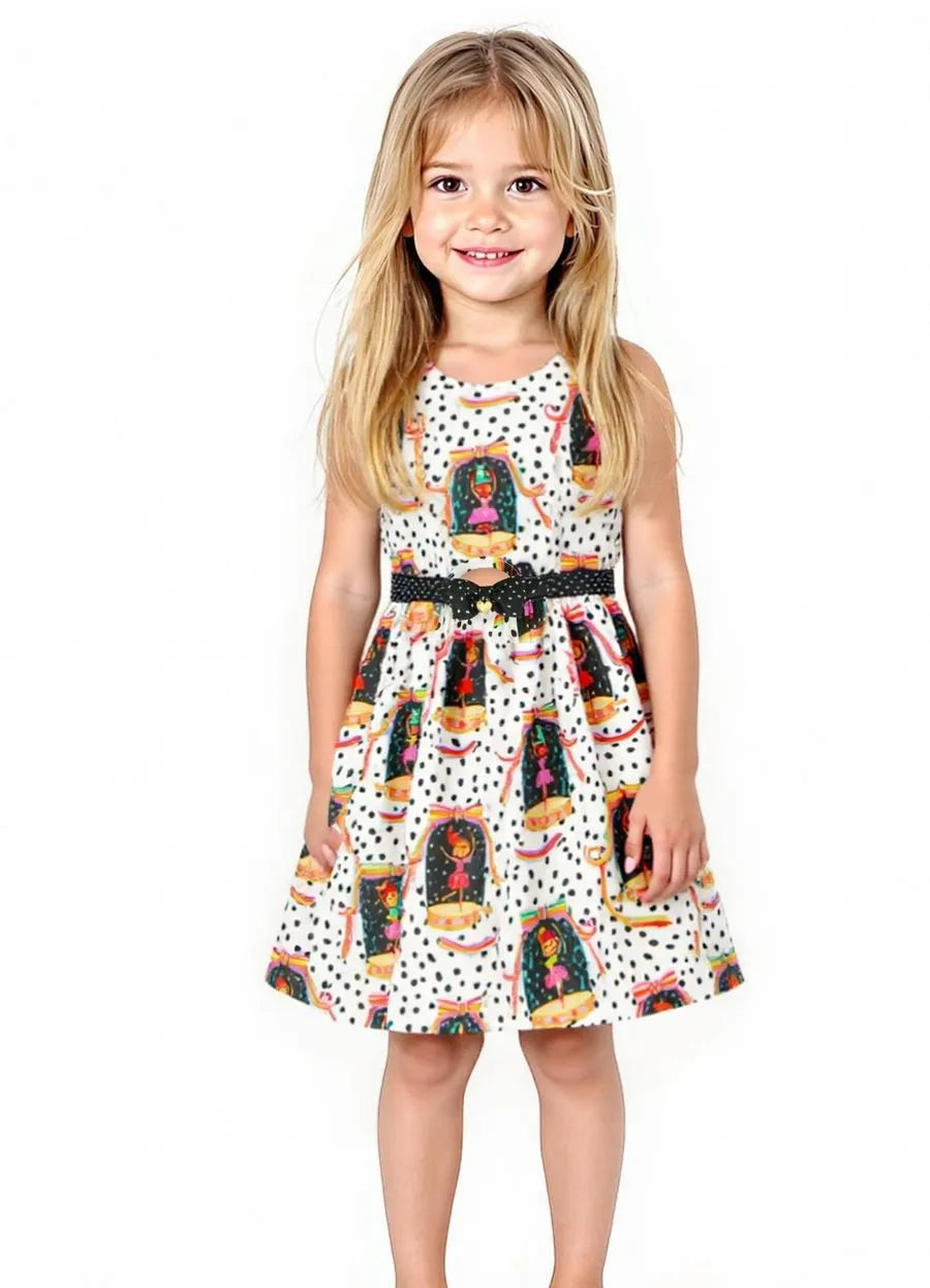 VESTIDO CAIXINHA DE MUSICA ALPHABETO BRANCO