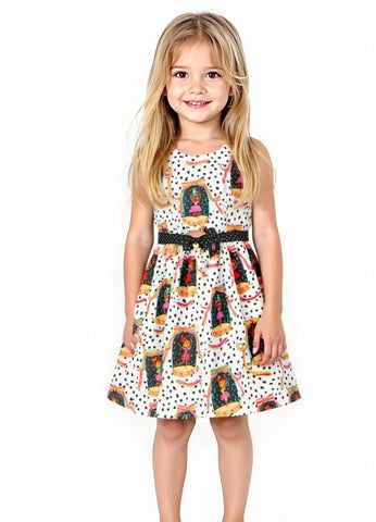 VESTIDO CAIXINHA DE MUSICA ALPHABETO BRANCO