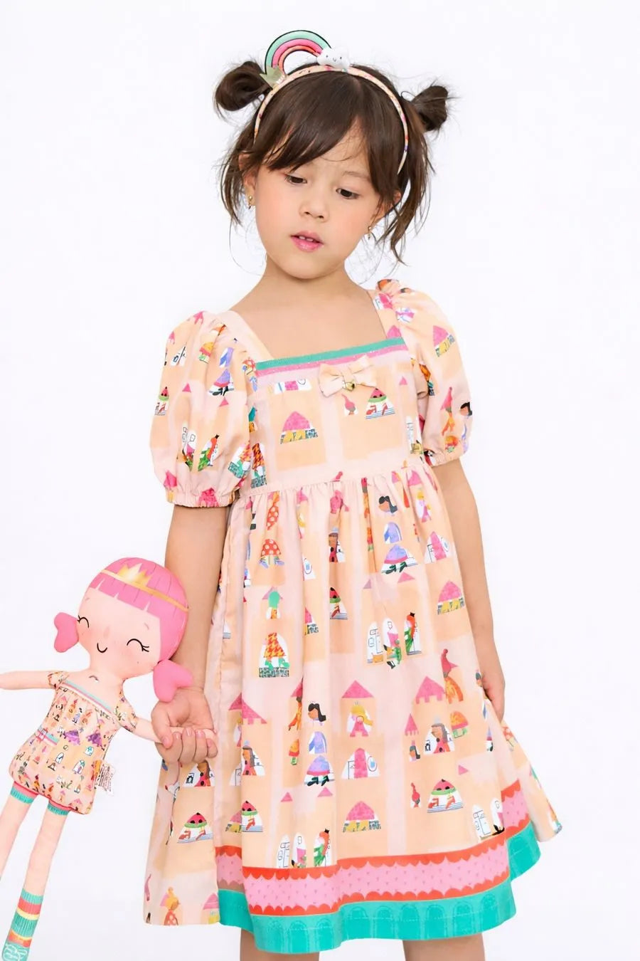 VESTIDO MEU CASTELO DET ELAST BUSTO AREIA