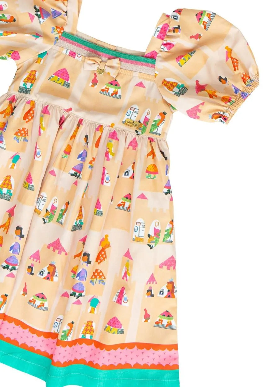 VESTIDO MEU CASTELO DET ELAST BUSTO AREIA