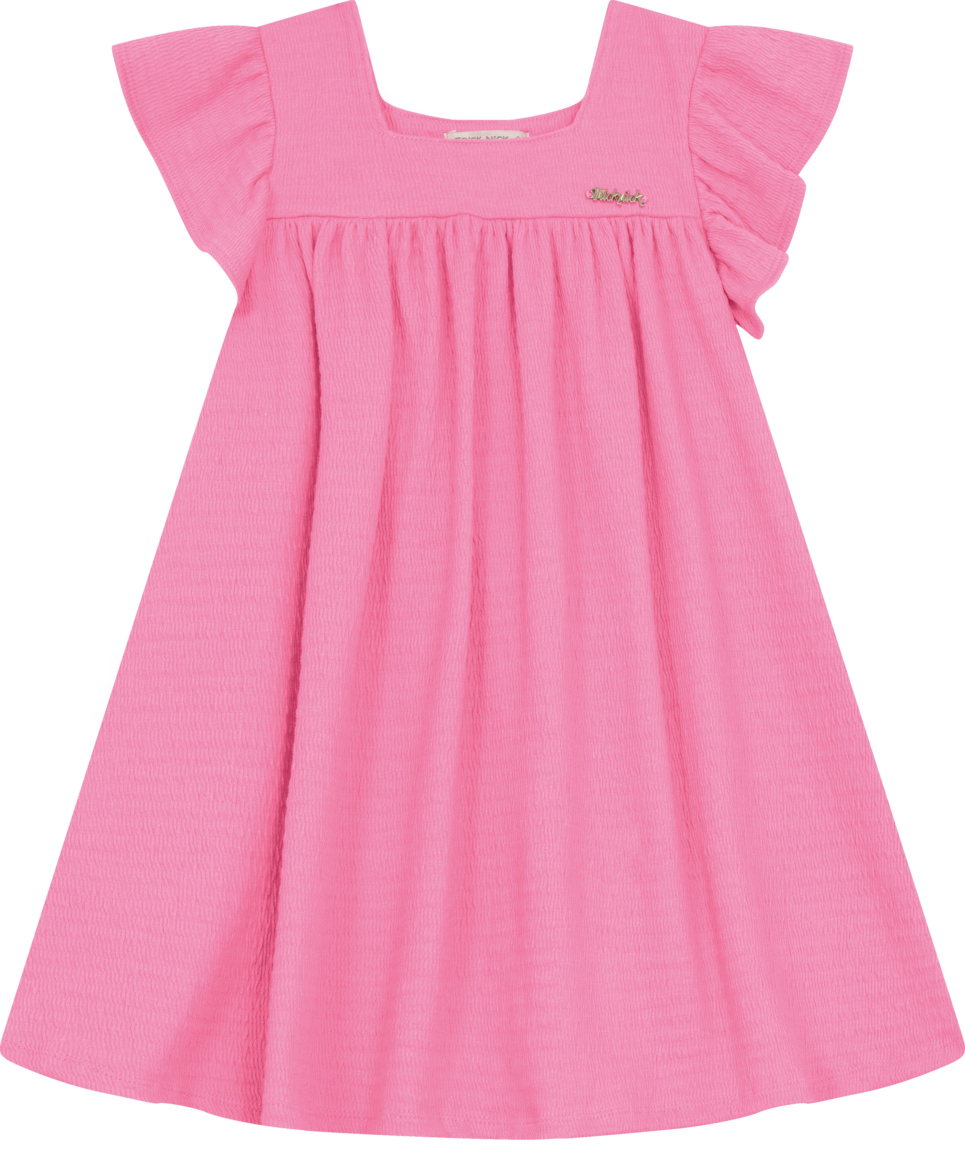 VESTIDO MC BAB GOLA QUADRADA ANARRUGA ROSA