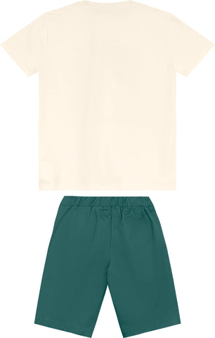 CONJ MAS CAM TN QUAD RELEVO E BERM SARJA OFF WHITE/EUCALIPTO