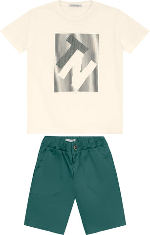 CONJ MAS CAM TN QUAD RELEVO E BERM SARJA OFF WHITE/EUCALIPTO