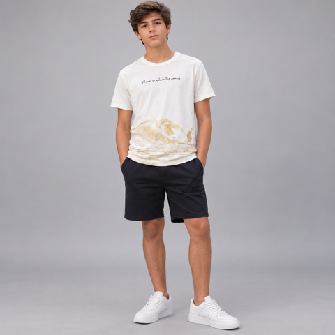 CONJ MAS CAM HOME SURF BARRA E BERM MLT OFF WHITE/PRETO