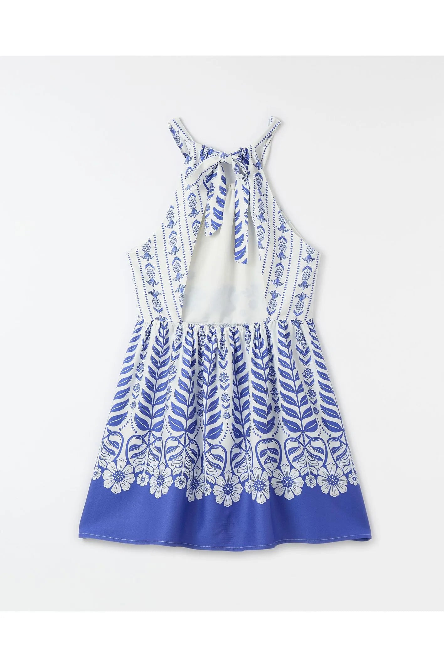 VESTIDO ESPLENDOR TROPICAL FARM FUTURE BRANCO/AZUL