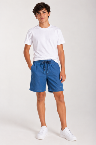 SHORTS ELAST MAS ARAMIS INF MESCLA COLOR AZUL MEDIO