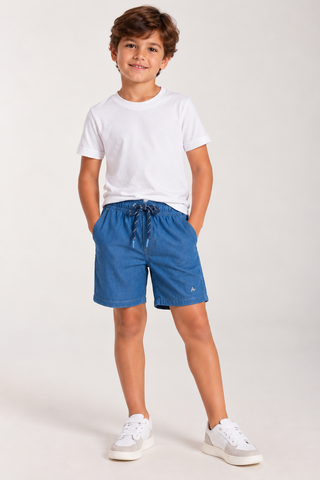 SHORTS ELAST MAS ARAMIS INF MESCLA COLOR AZUL MEDIO