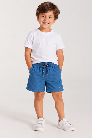 SHORTS ELAST MAS ARAMIS INF MESCLA COLOR AZUL MEDIO