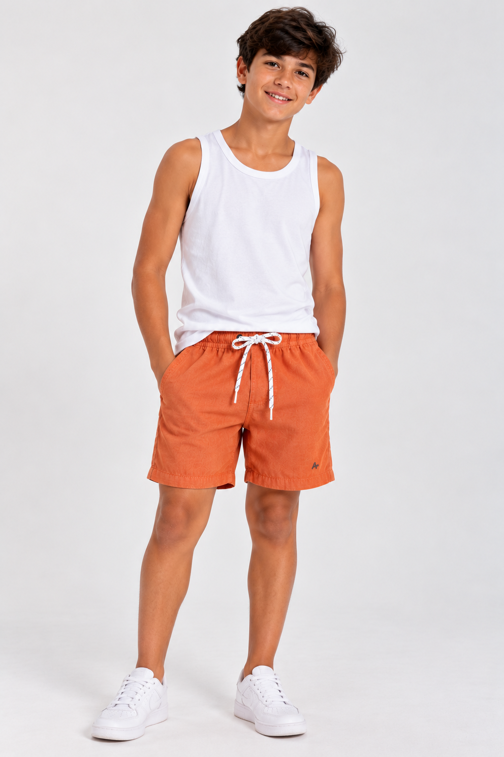 SHORTS ELAST MAS ARAMIS INF MESCLA COLOR LARANJA