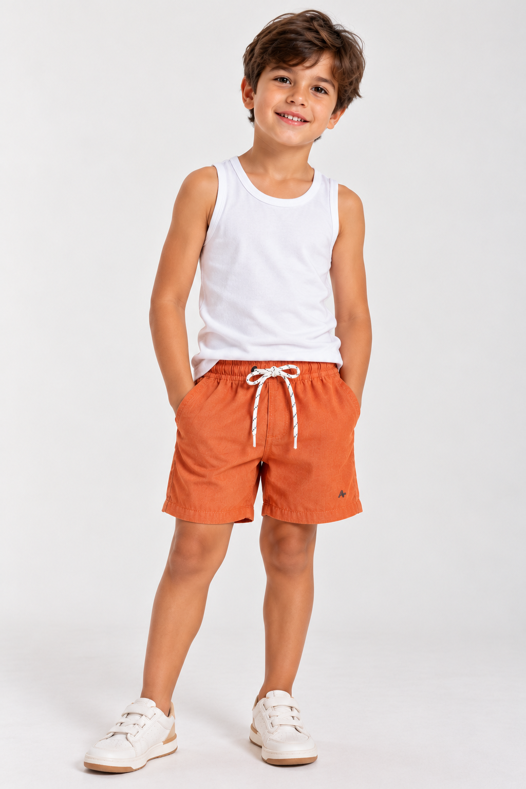 SHORTS ELAST MAS ARAMIS INF MESCLA COLOR LARANJA