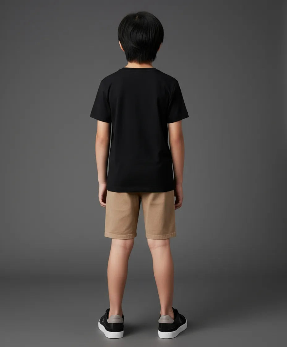 CAMISETA MAS CKJ KIDS LOGO PEITO PRETO