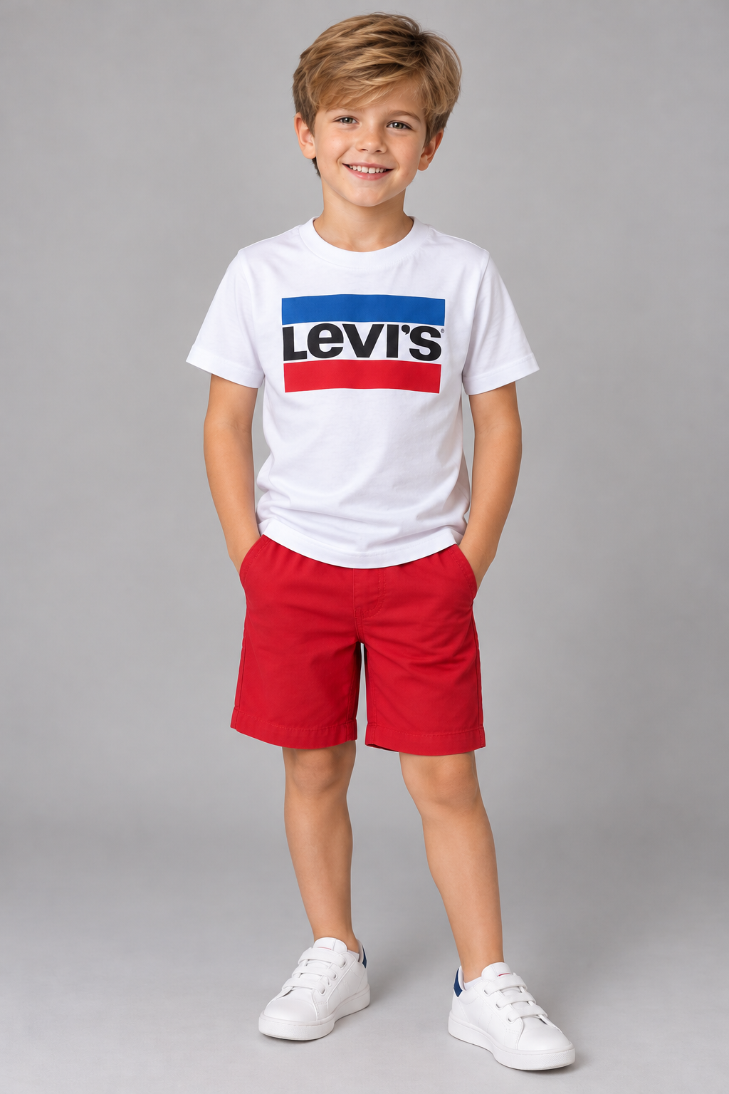 CAMISETA MC LEVIS KIDS SPORTSWEAR LOGO BRANCO