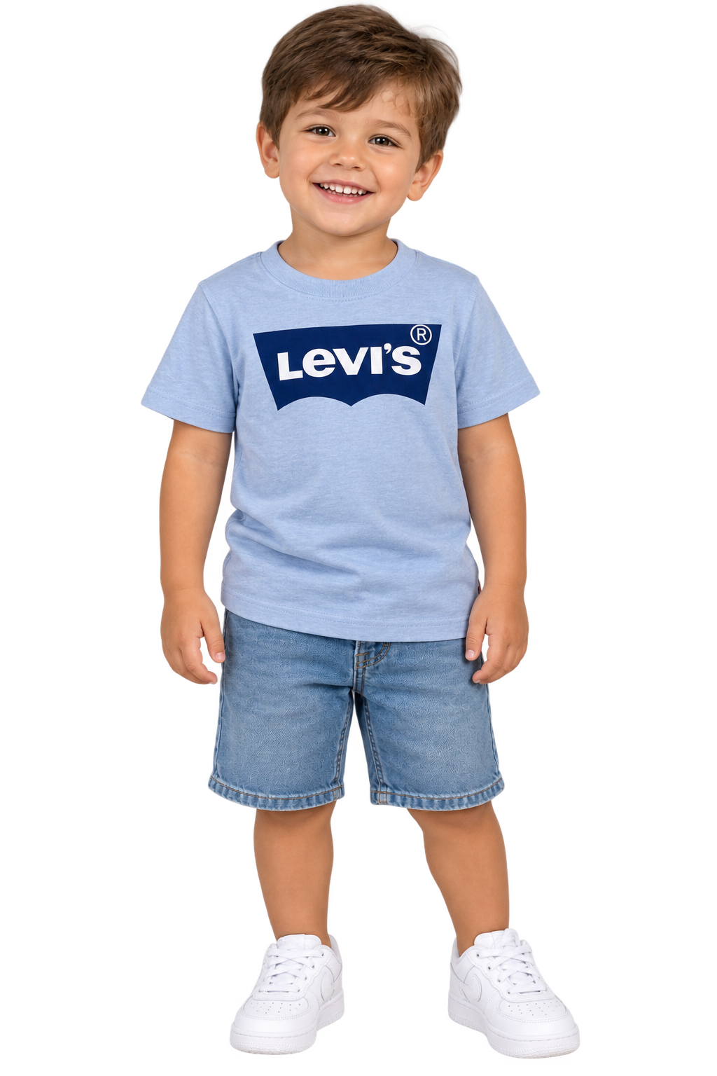 CAMISETA MC LEVIS KIDS BATWING AZUL CLARO