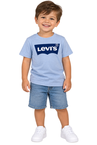 CAMISETA MC LEVIS KIDS BATWING AZUL CLARO