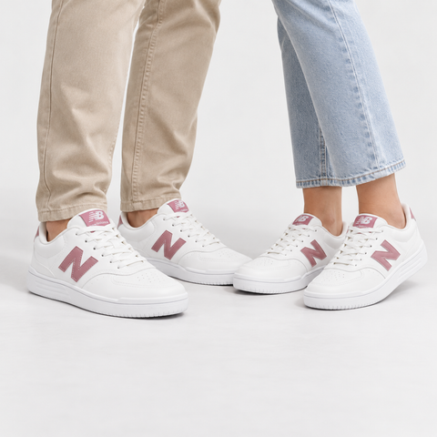 TENIS NB BB80 UNISEX NEW BALANCE BRANCO/ROSA ENVELHECIDO