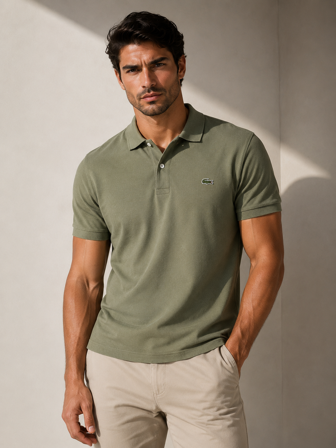 POLO MASC MC LACOSTE VERDE MUSGO BMY