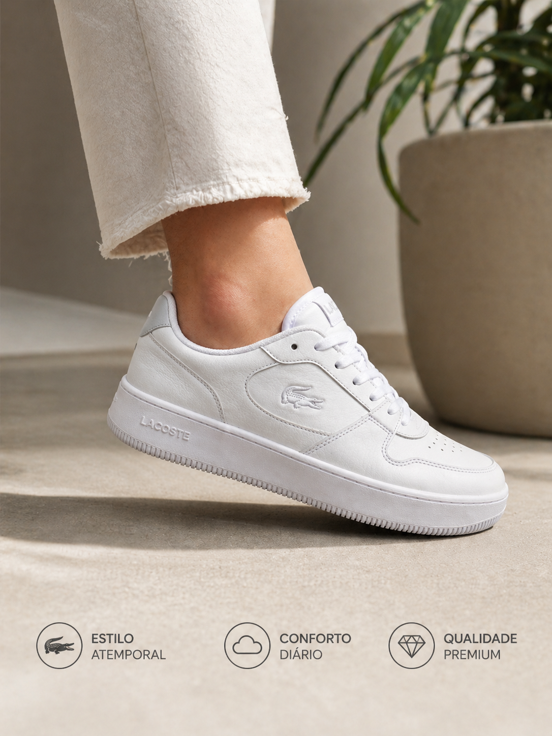 TENIS FEM L001 SET LACOSTE BRANCO 21G