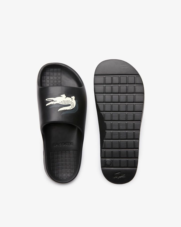 CHINELO SLIDE LACOSTE PRETO
