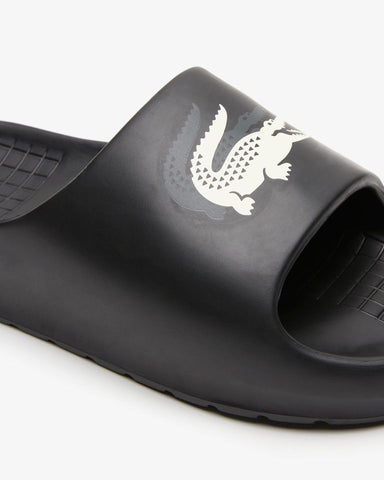 CHINELO SLIDE LACOSTE PRETO