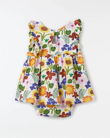 VESTIDO BEBE MALHA JARDIM DE INVERNO ESTAMPADO