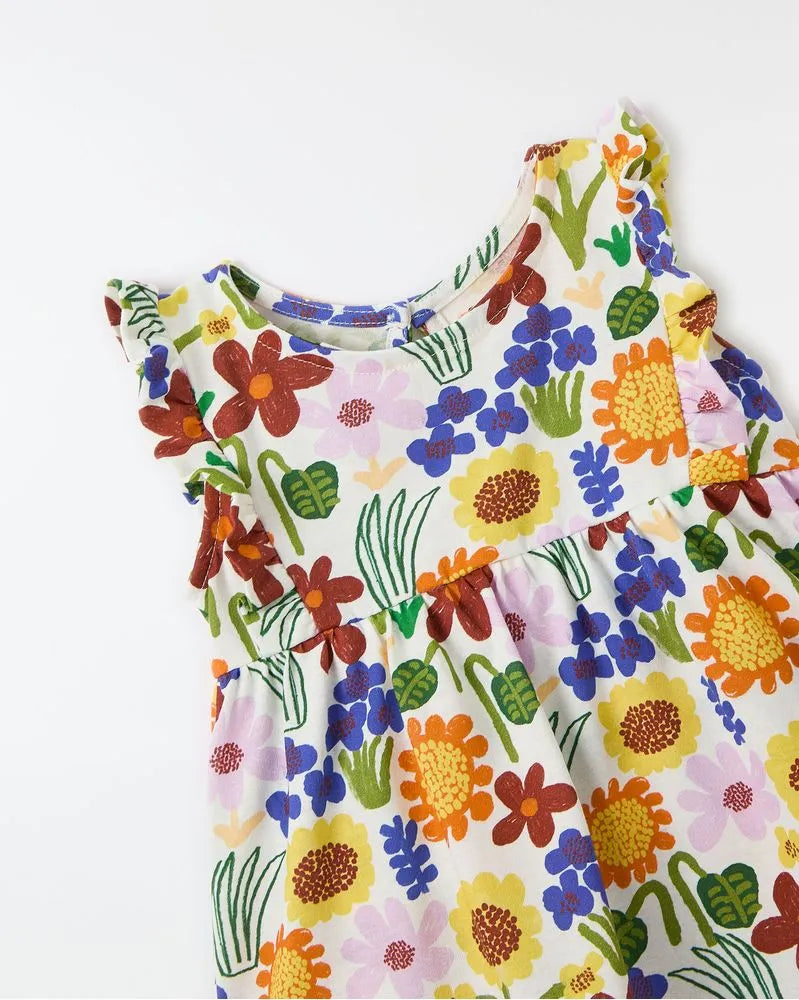 VESTIDO BEBE MALHA JARDIM DE INVERNO ESTAMPADO